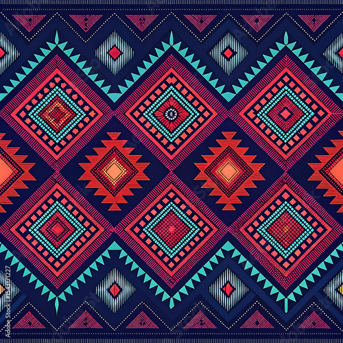 Wallpaper Mural Geometric Tribal Embroidery Pattern Torontodigital.ca