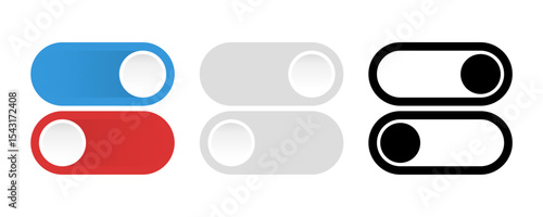 Active and Inactive Vector Icon Pack and Slider isolated without background