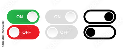 Active and Inactive Vector Icon Pack and Slider isolated without background