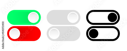 Active and Inactive Vector Icon Pack and Slider isolated without background