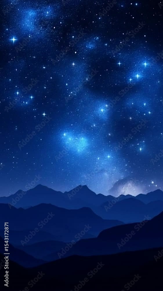 Night mountains and sky background video dark, starry sky above majestic mountains stars gracefully streaking across the sky magical Night mountains and sky background video dark, starry sky above majestic mountains stars gracefully streaking across the sky magical