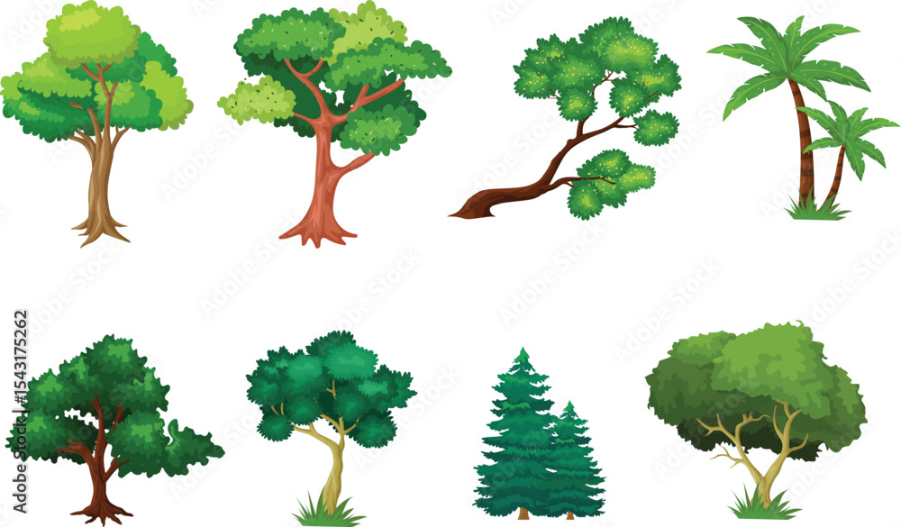 Fototapeta premium set of trees vector