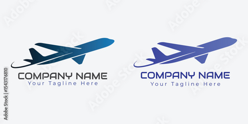 Gradient Airplane Logo Vector Set for Travel and Aviation Brands. Gradient airplane logo set. A professional collection of gradient-style airplane logos, perfect for aviation startups, travel agencies