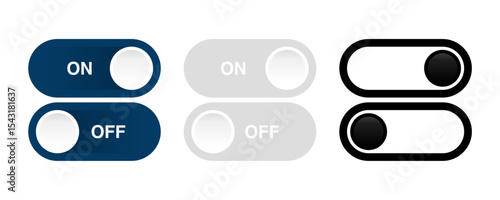 Active and Inactive Vector Icon Pack and Slider isolated without background