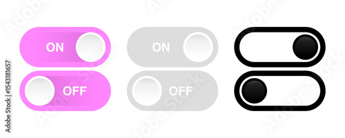 Active and Inactive Vector Icon Pack and Slider isolated without background