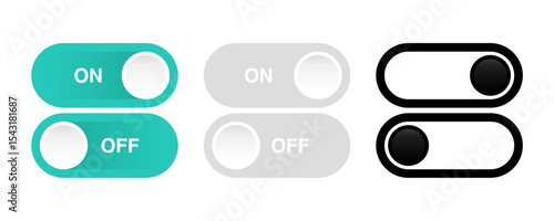 Active and Inactive Vector Icon Pack and Slider isolated without background