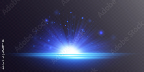 Magic flash of light and explosion of star with rays of light.Vector EPS 10.

