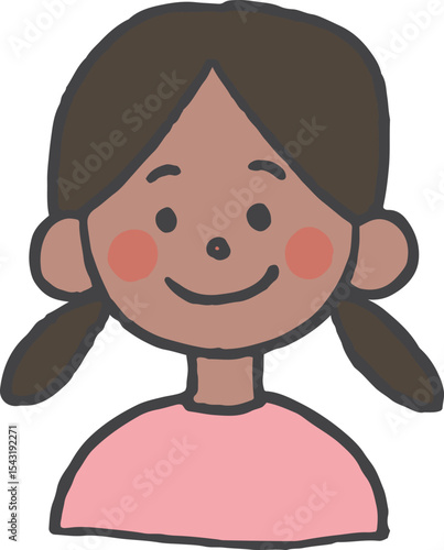 女の子の手描きイラスト