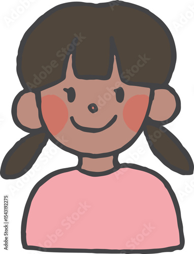 女の子の手描きイラスト