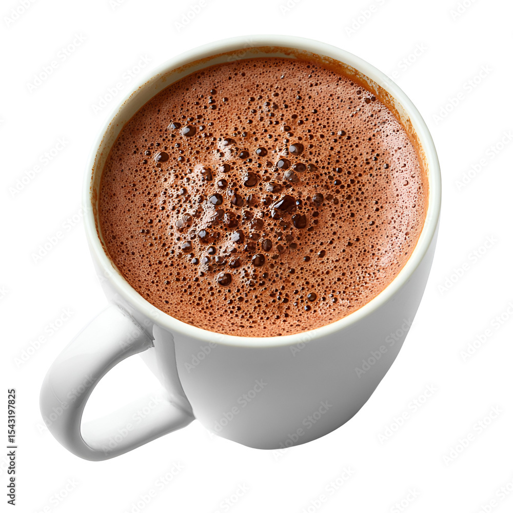 Obraz premium Frothy Hot Chocolate in White Mug