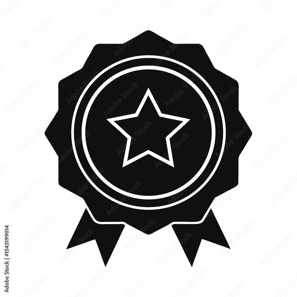 Star Award Badge Icon Black and White Star Award Badge Icon Black and White