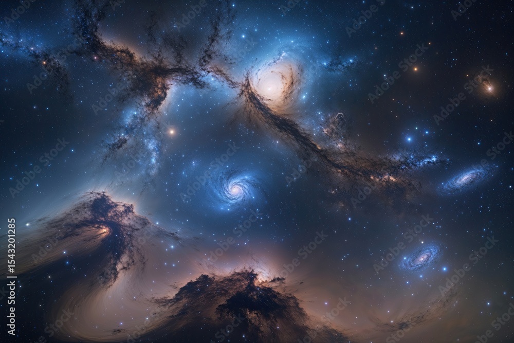 Fototapeta premium Radiance of Distant Space Nebulae and Galaxies in the Universe