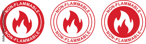 Non Flammable Label  Safety Icon Stamp 