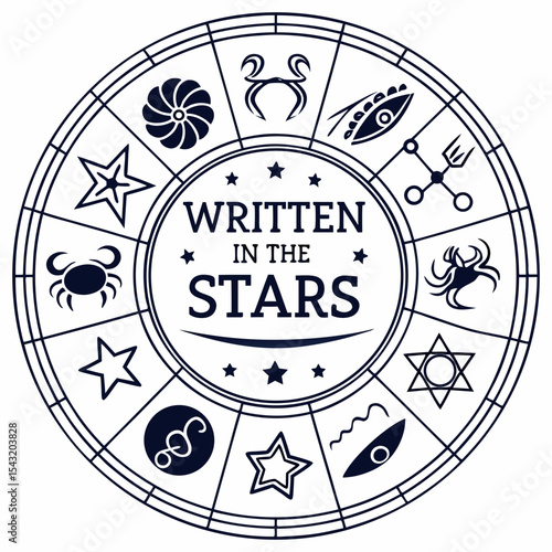Celestial wheel zodiac signs astrology written in the stars mystic design