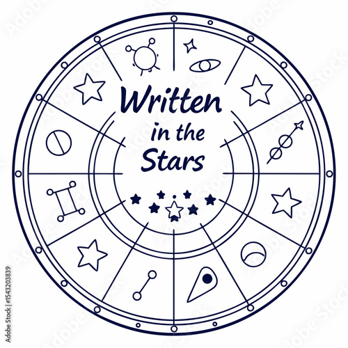 Celestial wheel design written in the stars astrology zodiac mystic