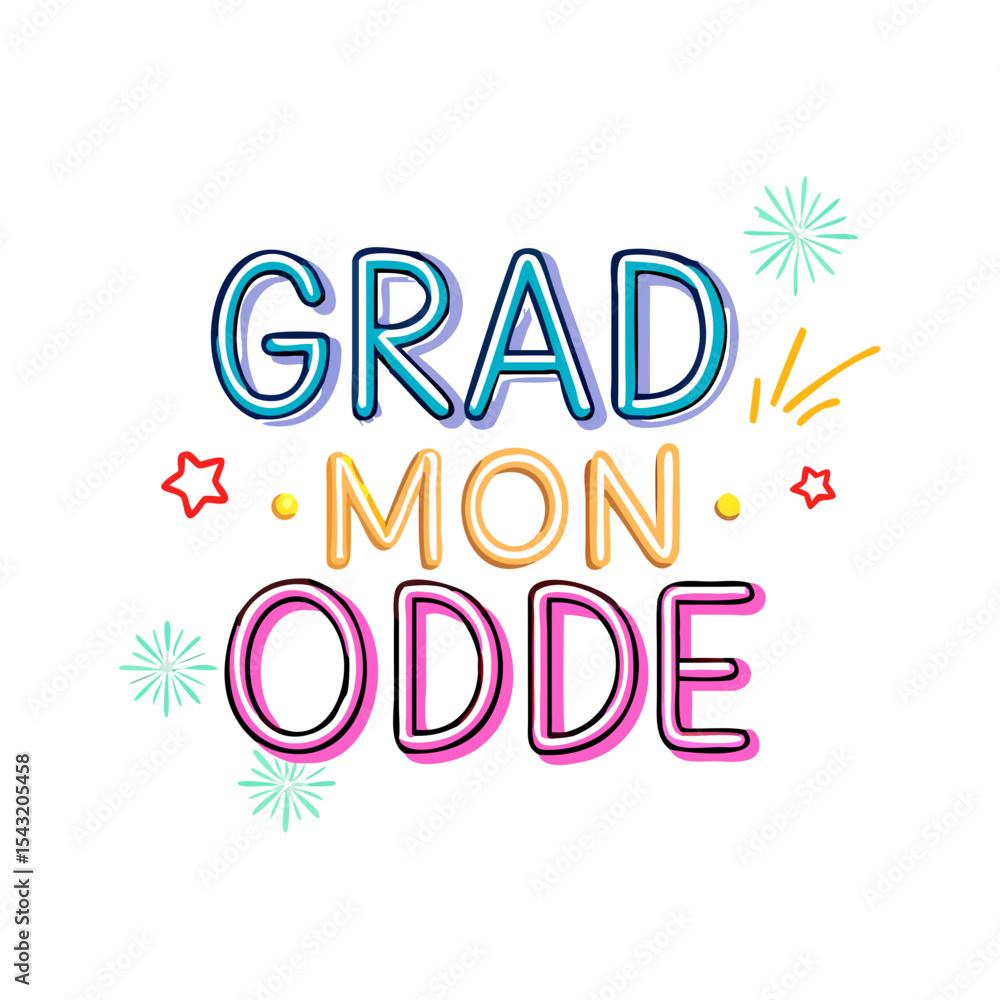 Grad mon odde colorful typography design element