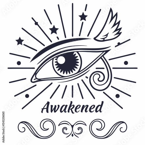 Awakened eye spiritual enlightenment visionary art graphic design