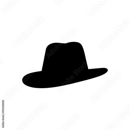 Fedora hat silhouette vector flat illustration design.