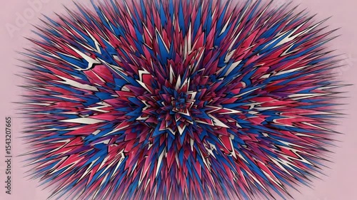 Abstract colorful spikes in vibrant tones against a soft background