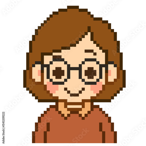 Flat Design Pixel Art Teacher Illustration