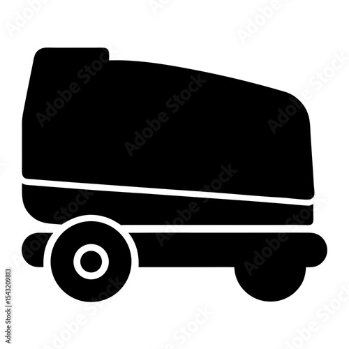 Illustration of floor scrubber with wheels used for cleaning floors