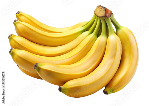 Perfectly Ripe Cavendish Bananas in a Vibrant Bunch Ready to Eat Now