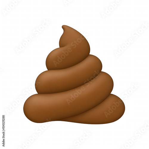 Poo Emoji 3D Style on White