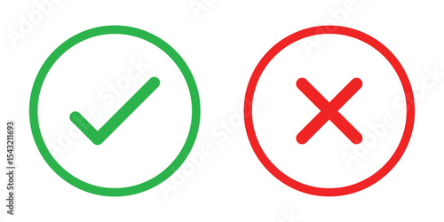 Free Download Check mark icons. green check mark and red cross mark icon set. green tick and red x. Symbols of approval and Decline, vector illustration - GFXLoad
