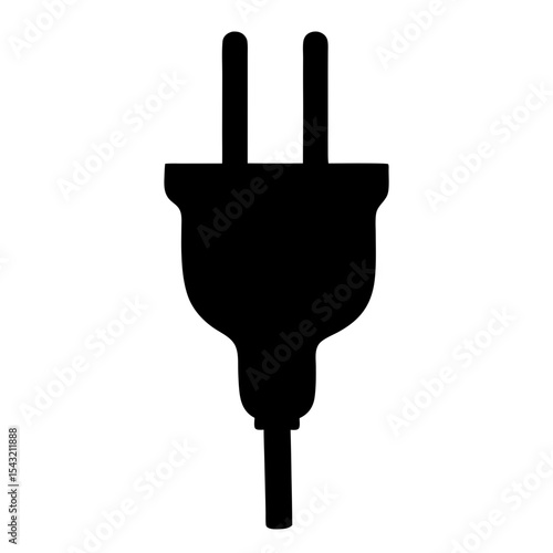 Silhouette of a European Type Plug, Symbolizing Power and Electrical Connectivity