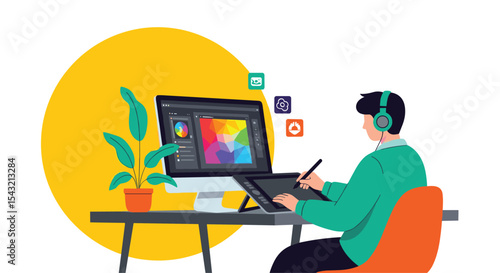 The Artist at Work a Digital Painting Workflow and Creative Process Exploration in Studio