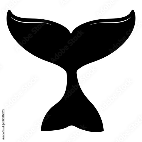 A majestic silhouette of a whale's fluke diving into the deep ocean