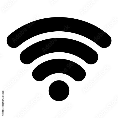 Black and white wifi signal illustration representing wireless internet connectivity