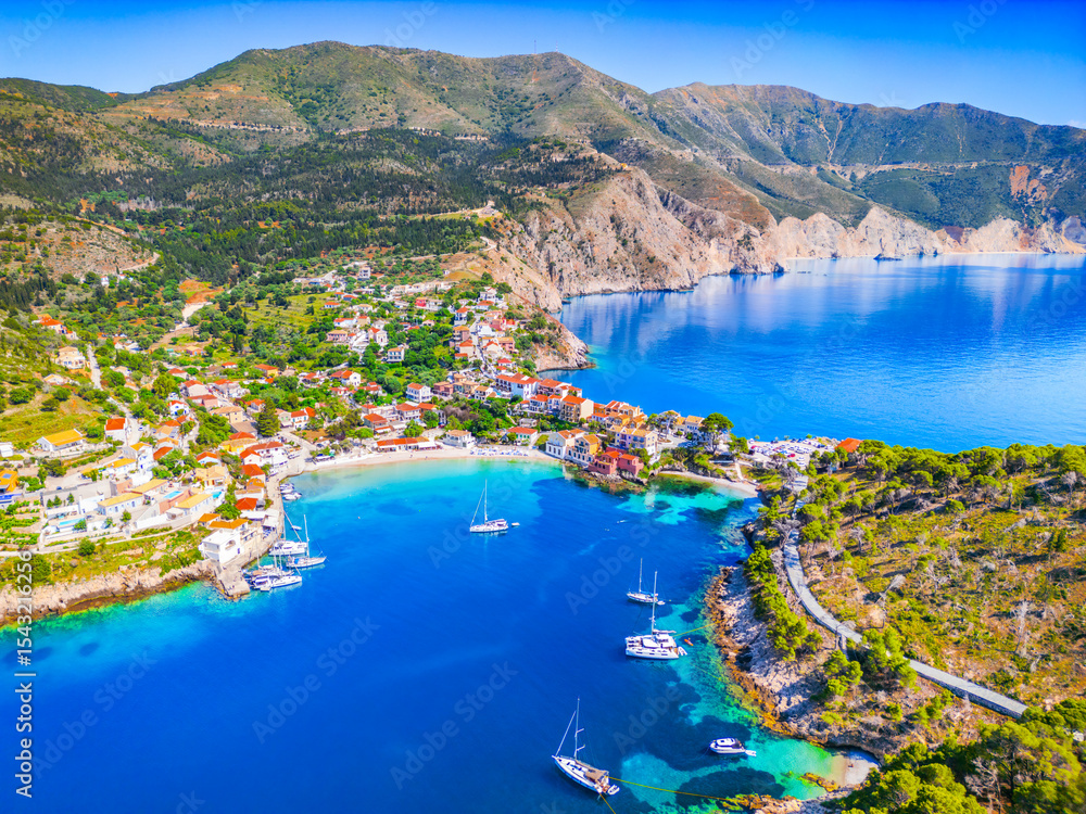 Fototapeta premium Assos, Greece. Small charming village - Kefalonia, Greek Islands.