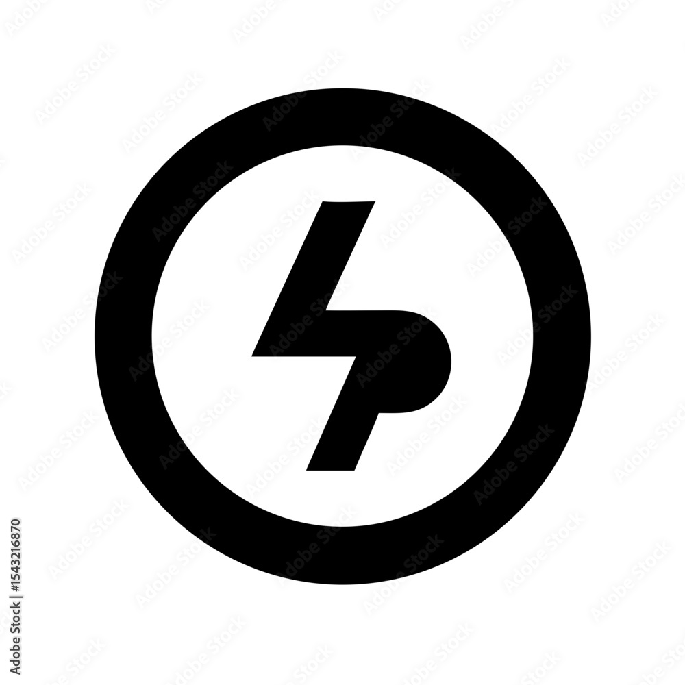 A creative stylized lightning bolt with a letter A creative stylized lightning bolt with a letter