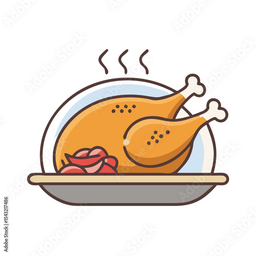 Roasted chicken icon 