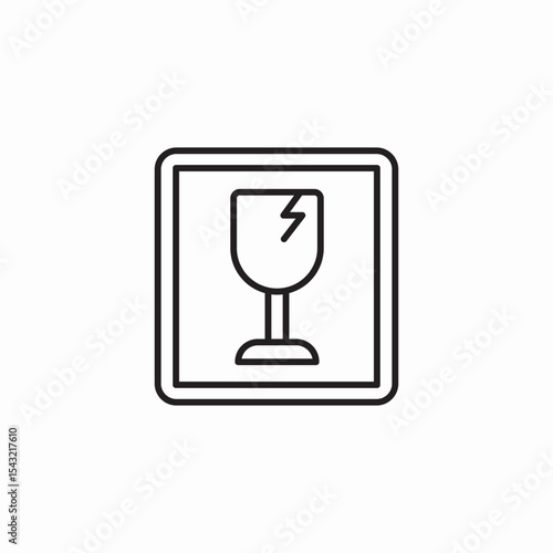 fragile content icon sign vector