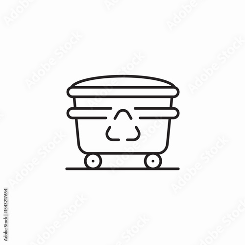 garbage bin icon sign vector