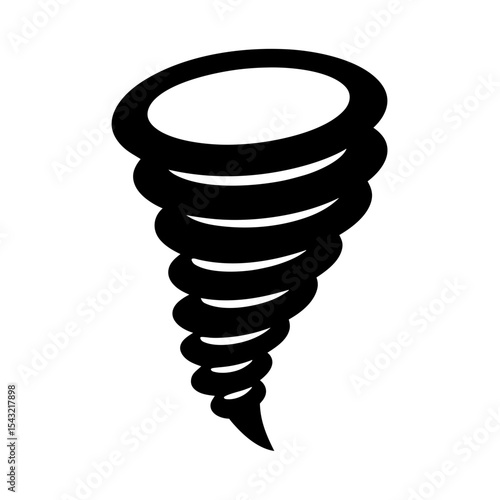 Wallpaper Mural Stylized black tornado vector illustration on a clean white background Torontodigital.ca