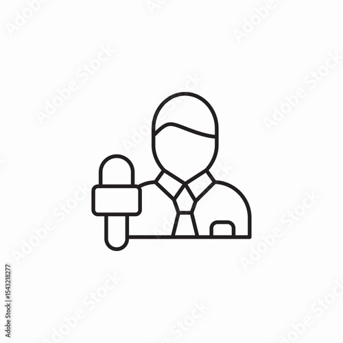 male news reporter icon sign vector