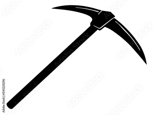 Silhouette of a pickaxe on a white background