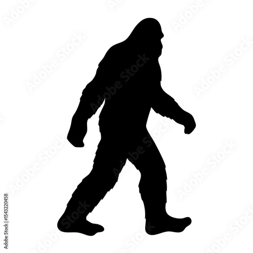 Silhouette of Bigfoot Walking Across the Frame in Mysterious and Eerie Style