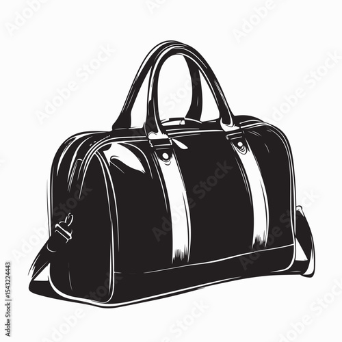 Stylish Duffle Bag Image Vector Isolated on white background.