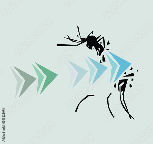 Conceptual image symbolizing the end of dengue fever, depicting the fading or disappearance of the dengue virus or mosquito vector. Represents hope, public health success, disease prevention.