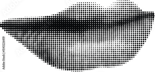 Abstract Halftone Design: A captivating display of geometric precision, where a field of meticulously arranged dots coalesces to form a unique shape, evoking a sense of contemporary style.
