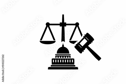 Congress icon silhouette vector illustration