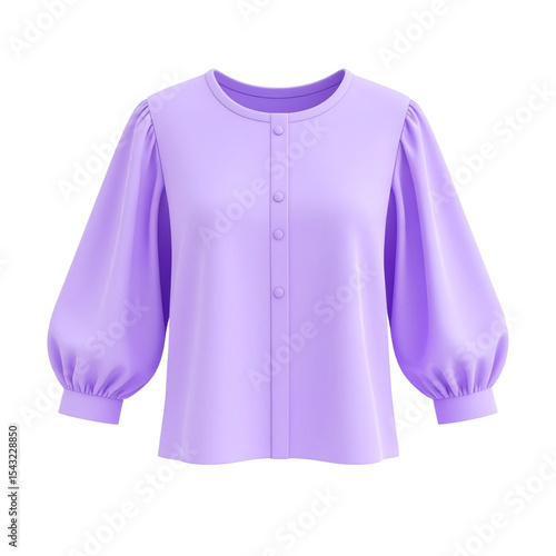 Elegant Lavender Blouse with Puff Sleeves