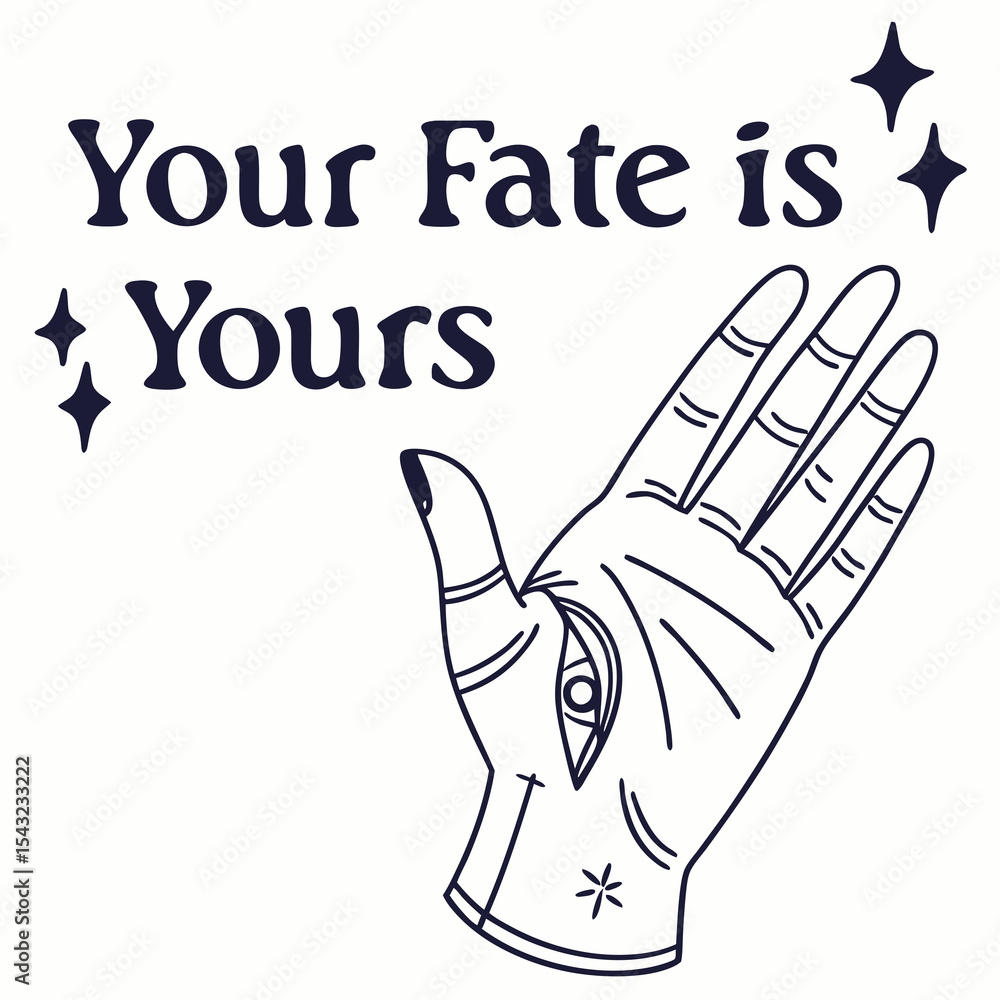 Fototapeta premium Your fate is yours hand with eye design