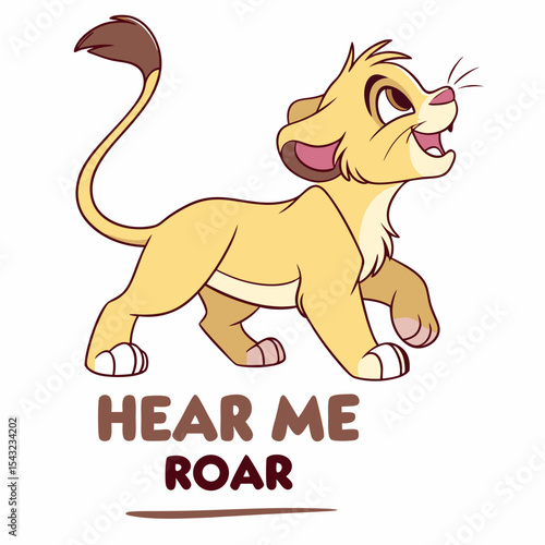 Wallpaper Mural Adorable lion cub roaring cartoon illustration, transparent background Torontodigital.ca