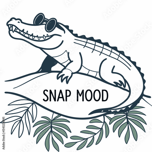 Cool crocodile sunglasses naptime tropical mood