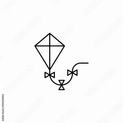 kite flying icon sign vector